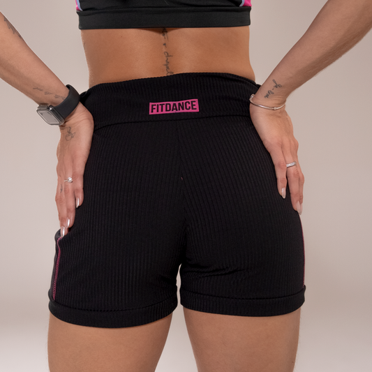 SHORTS PASSANTE CANELADO FITDANCE RACE PRETO