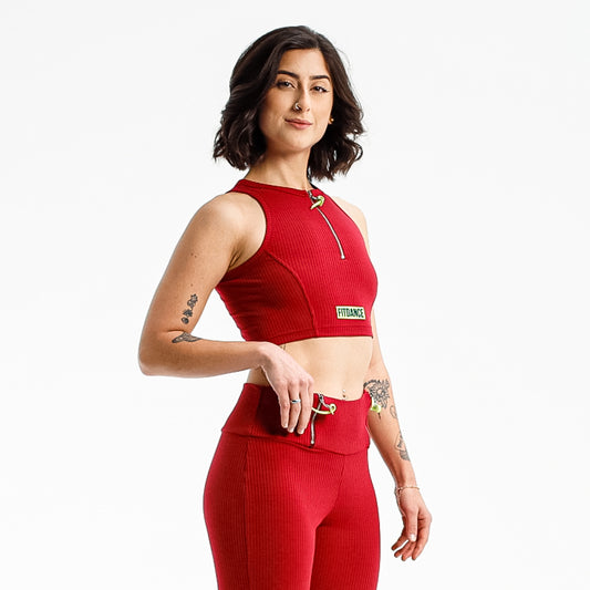 TOP CROPPED ZÍPER FITDANCE PL VINHO