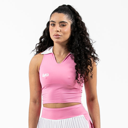 CROPPED POLO FITDANCE SPORT ROSA