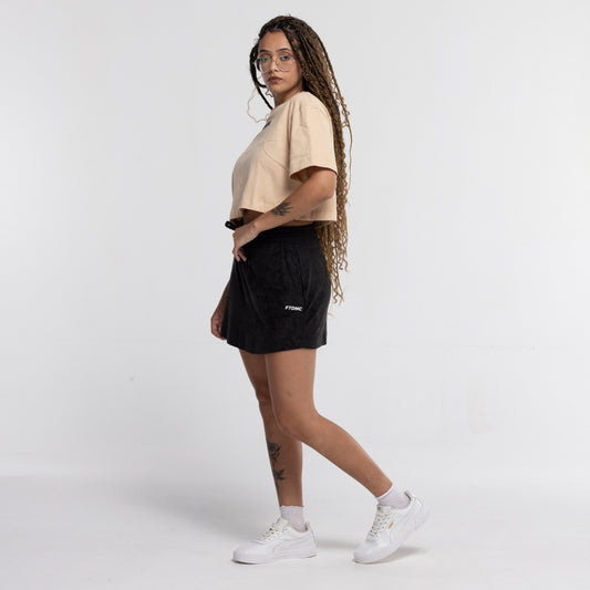 SAIA CURTA MALHA COTELÊ FTDNC PRETO