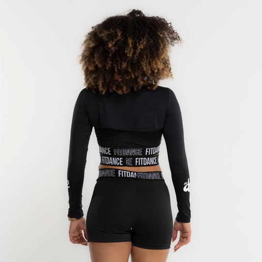 CASACO CROPPED GOLA FITDANCE PRETO