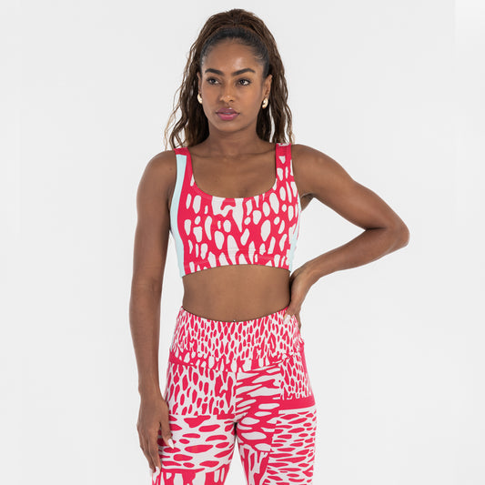 TOP ALÇAS ESTAMPADO FITDANCE ROSA
