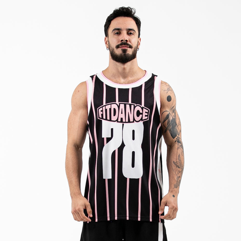 REGATA LISTRA BASQUETE FITDANCE SPORT PRETO