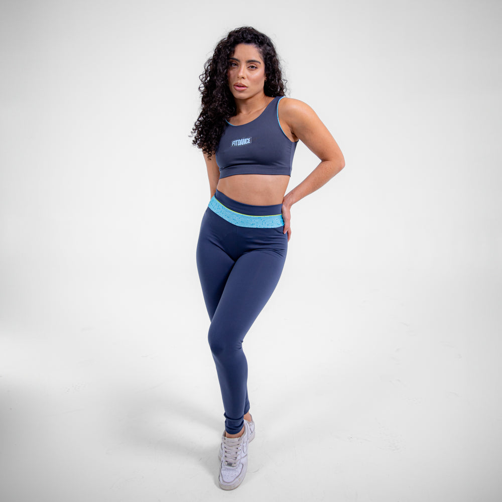 LEGGING FAIXA CINTURA FITDANCE AZUL