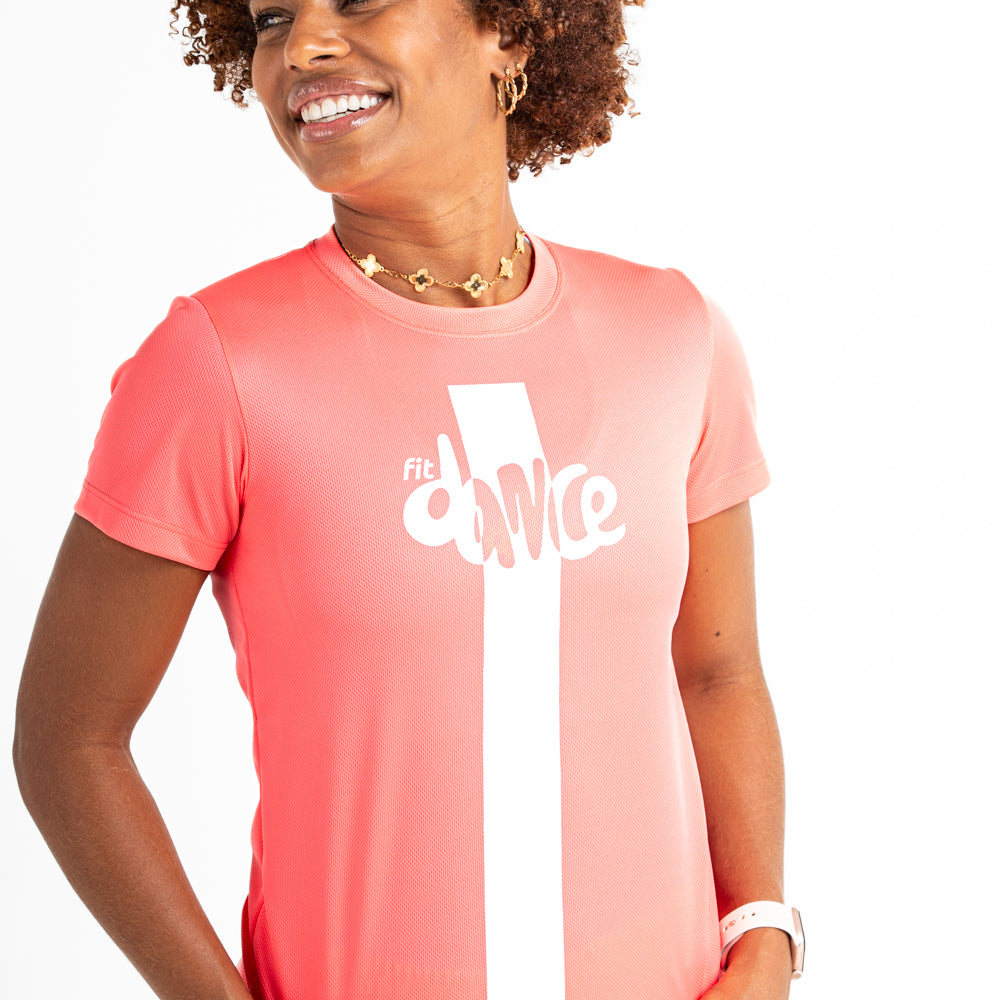 BABY LOOK LINES FITDANCE CORAL