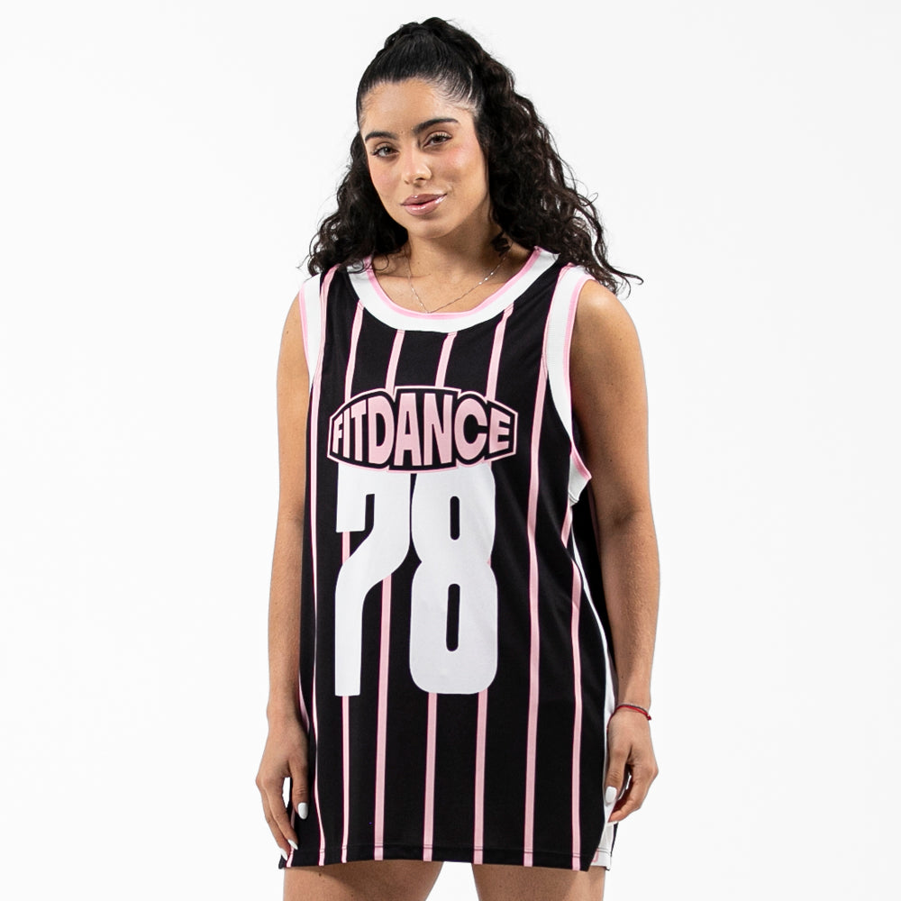 REGATA LISTRA BASQUETE FITDANCE SPORT PRETO