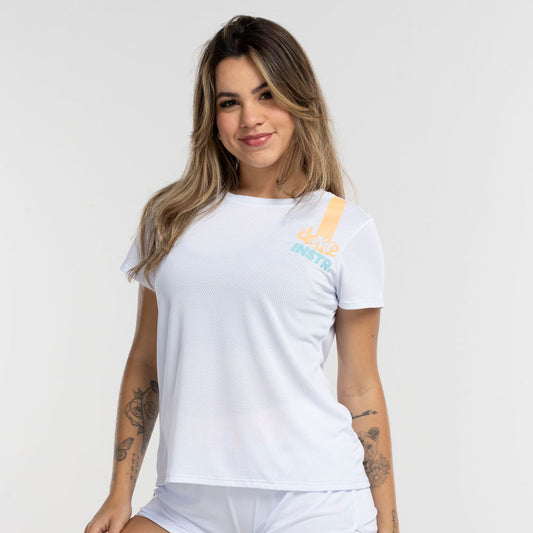 CAMISETA LISTRA FITDANCE INSTRUCTOR BRANCO