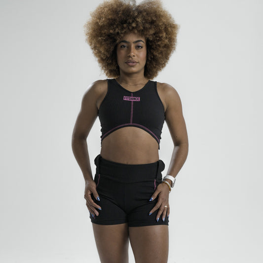 CROPPED CANELADO FITDANCE RACE PRETO