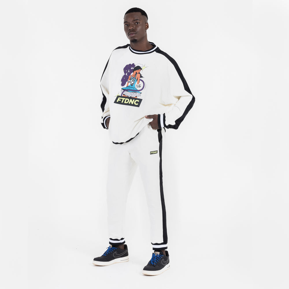 CALÇA MOLETOM LISTRA FTDNC AREIA