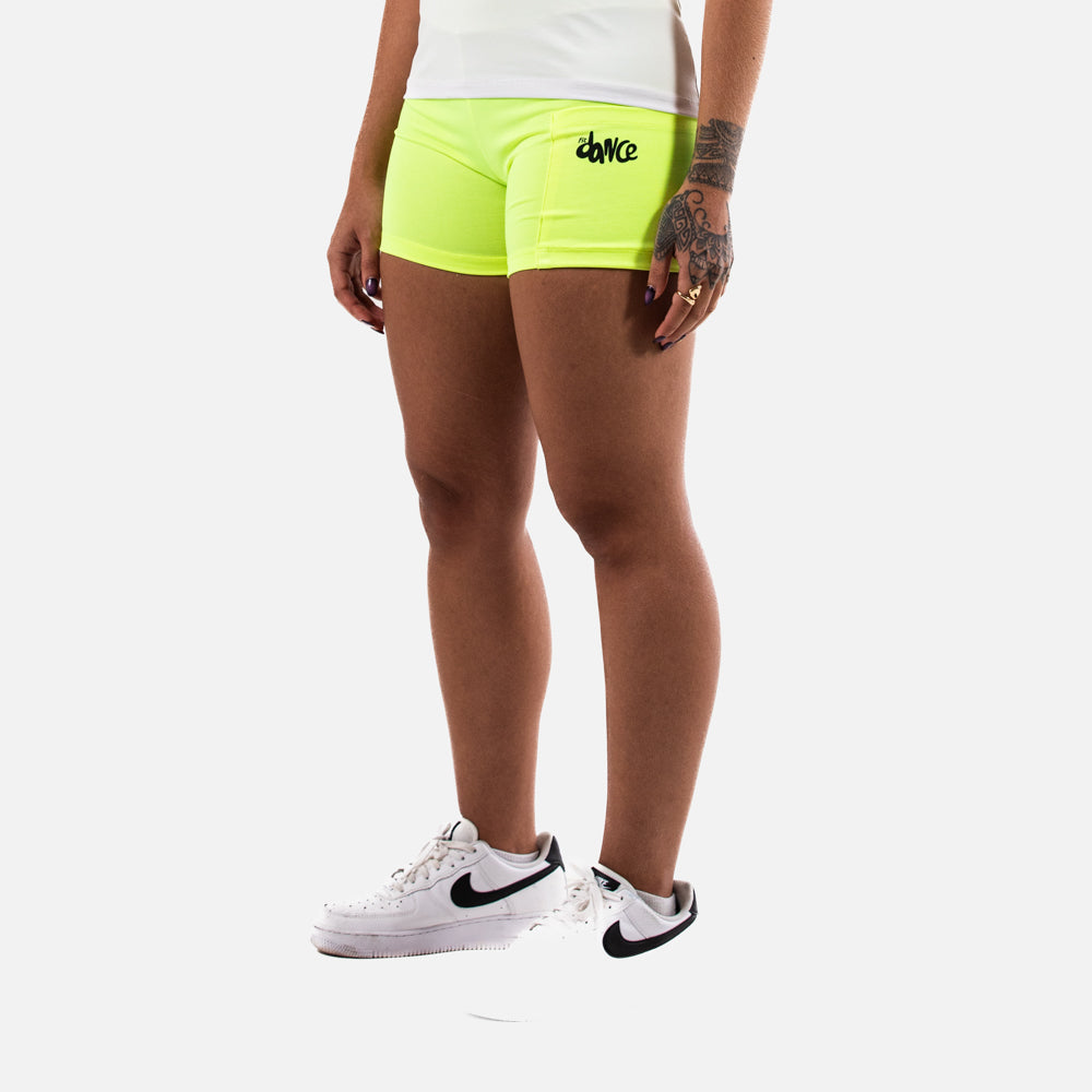 SHORTS FITDANCE COMPRESSION POCKET AMARELO NEON