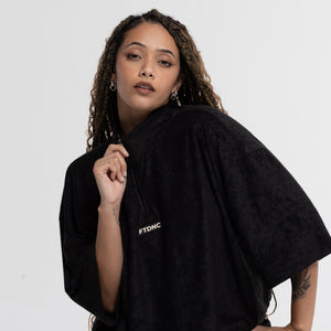 CAMISETA OVERSIZED GOLA ZIPPER FTDNC PRETO