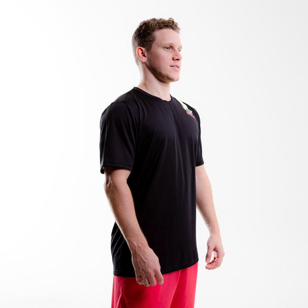 CAMISETA ESTAMPA OMBRO FITDANCE INSTRUCTOR PRETO EST ROSA