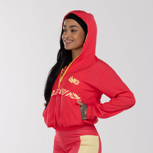 CORTA VENTO CAPUZ ESTAMPADO FITDANCE ROSA