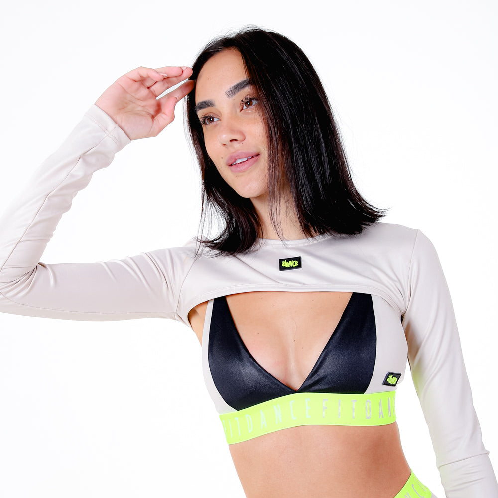 CASACO CROPPED CIRRE FITDANCE BEGE