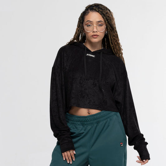 BLUSÃO CROPPED ATOALHADO FTDNC PRETO