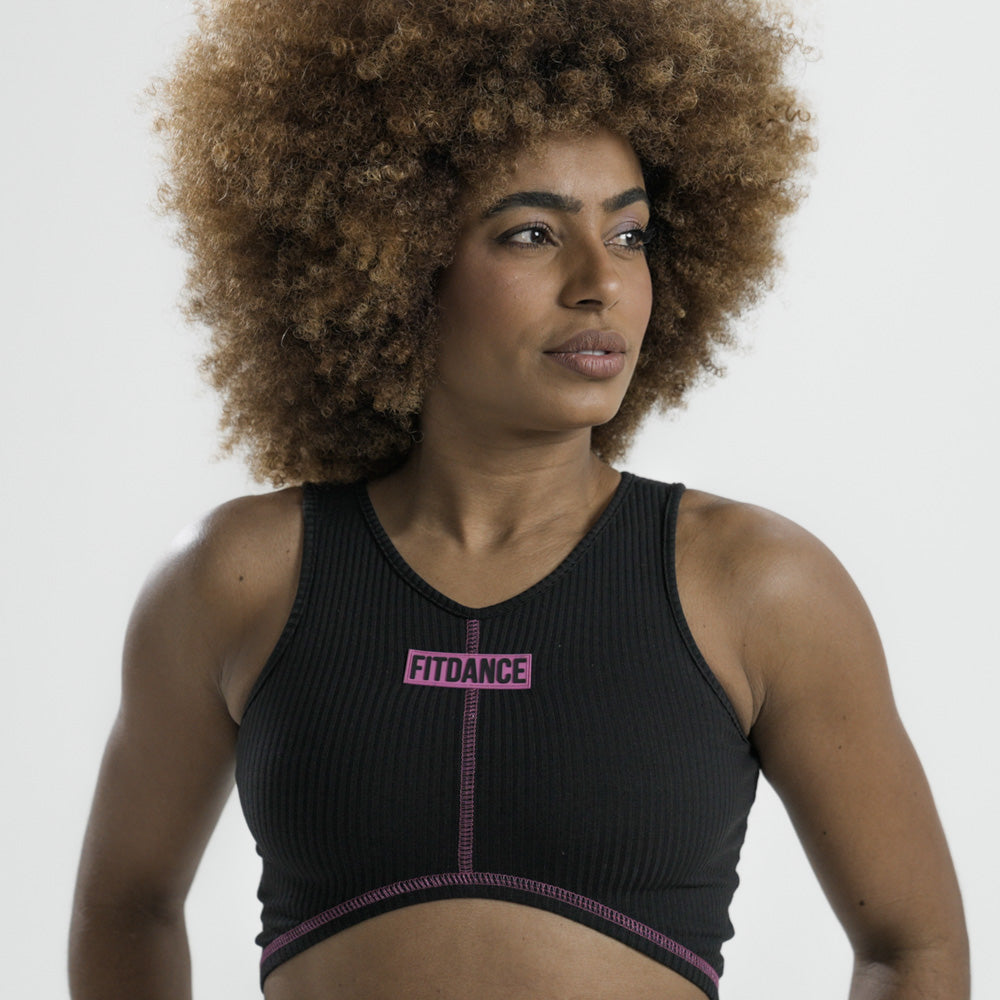 CROPPED CANELADO FITDANCE RACE PRETO
