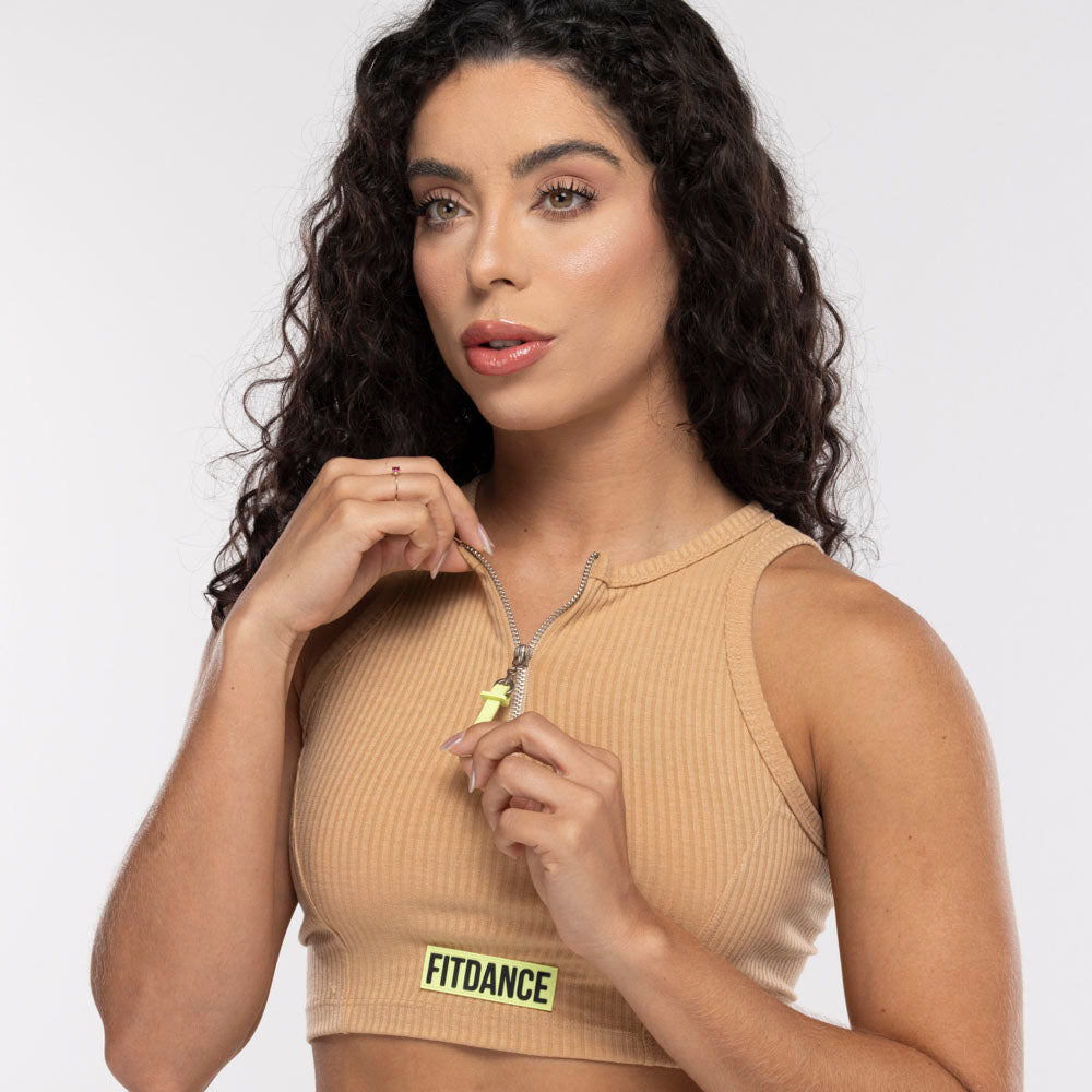 TOP CROPPED ZÍPER FITDANCE FENDI