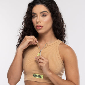 TOP CROPPED ZÍPER FITDANCE FENDI