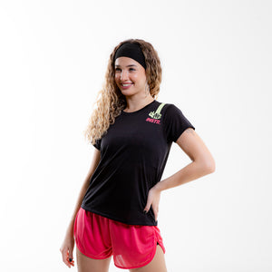 CAMISETA LISTRA FITDANCE INSTRUCTOR PRETO EST AMARELO
