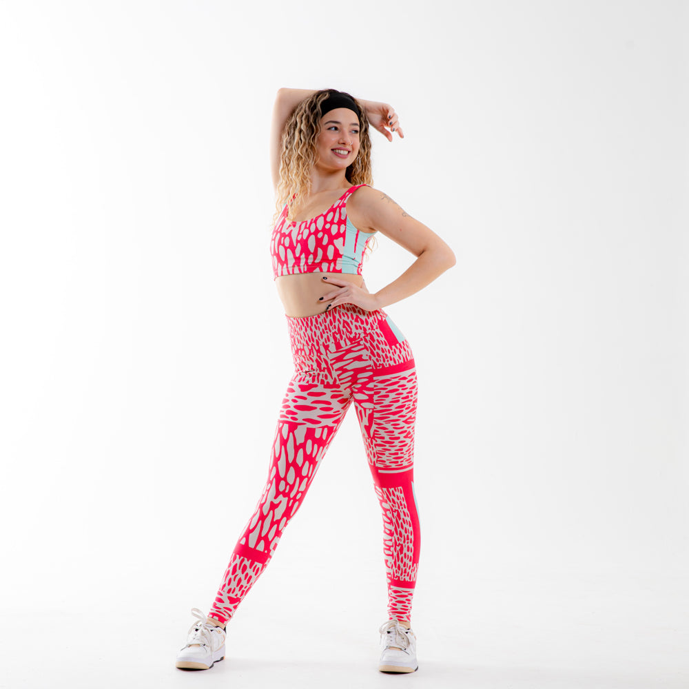 TOP ALÇAS ESTAMPADO FITDANCE ROSA