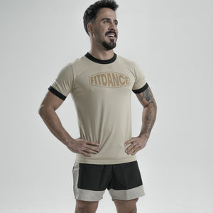 CAMISETA INVERSE FITDANCE RACE BEGE