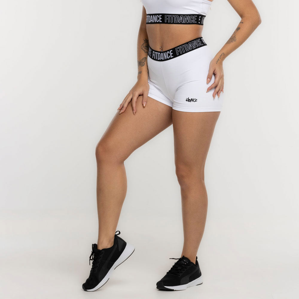 SHORTS ELASTIC COMPRESSION FITDANCE WHITE