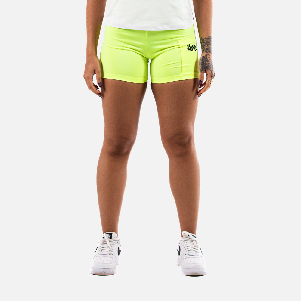 SHORTS FITDANCE COMPRESSION POCKET AMARELO NEON