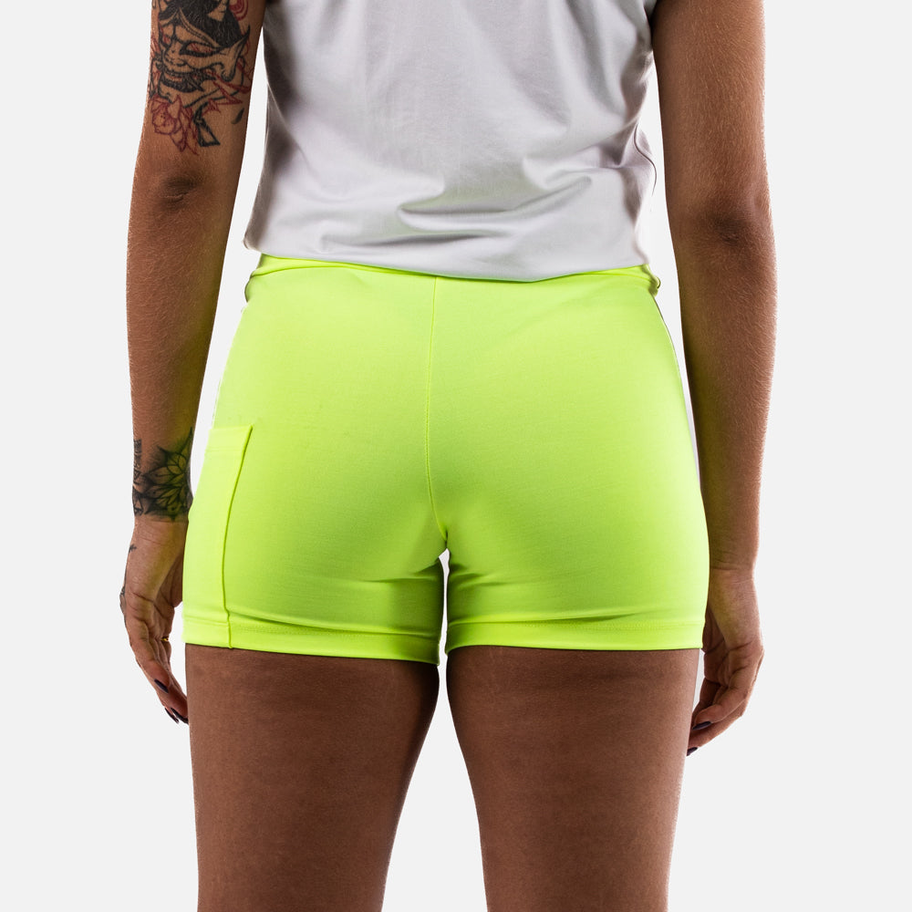 SHORTS FITDANCE COMPRESSION POCKET AMARELO NEON