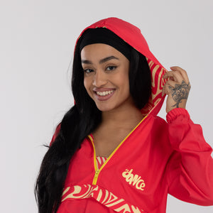 CORTA VENTO CAPUZ ESTAMPADO FITDANCE ROSA