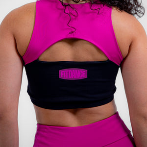 TOP BICOLOR FITDANCE ROSA E PRETO
