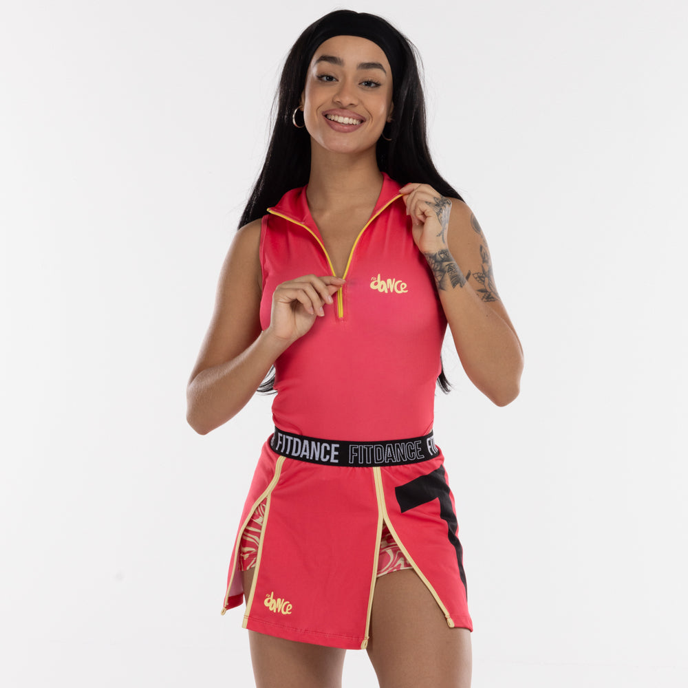 BODY CAVADO GOLA ALTA FITDANCE ROSA