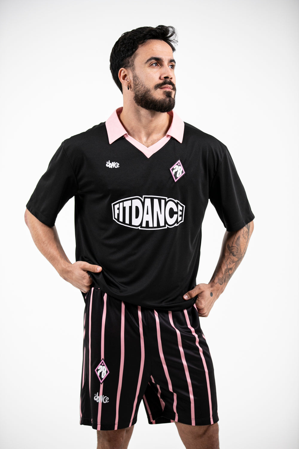 BERMUDA LISTRA FITDANCE SPORT PRETO