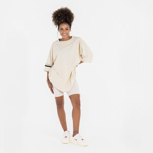 CAMISETA OVERSIZED LISTRA MANGA FTDNC AREIA
