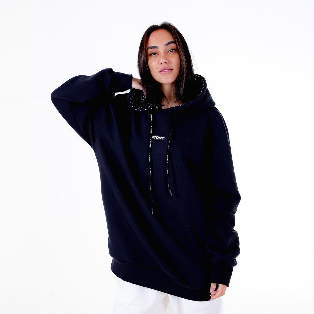 MOLETOM OVERSIZED ESTAMPADO FTDNC PRETO