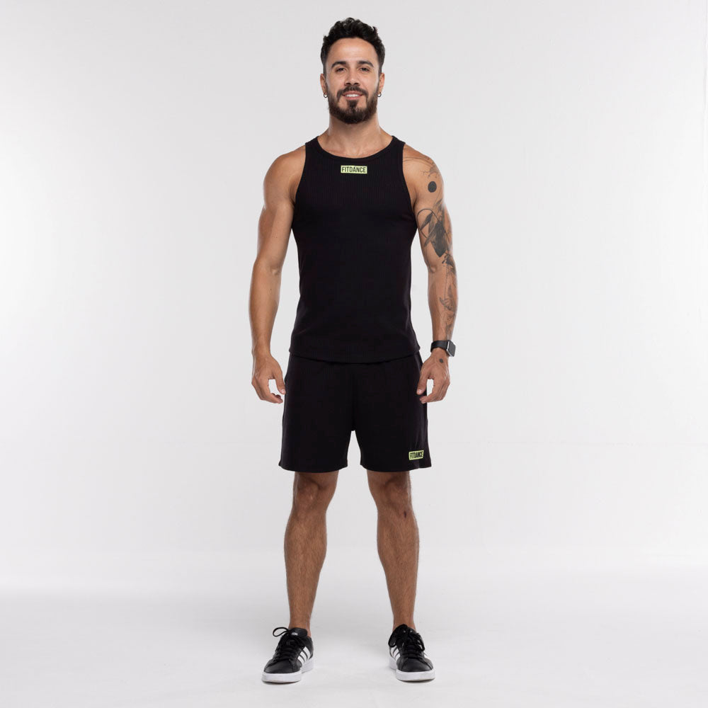 REGATA CANELADA FITDANCE PRETO