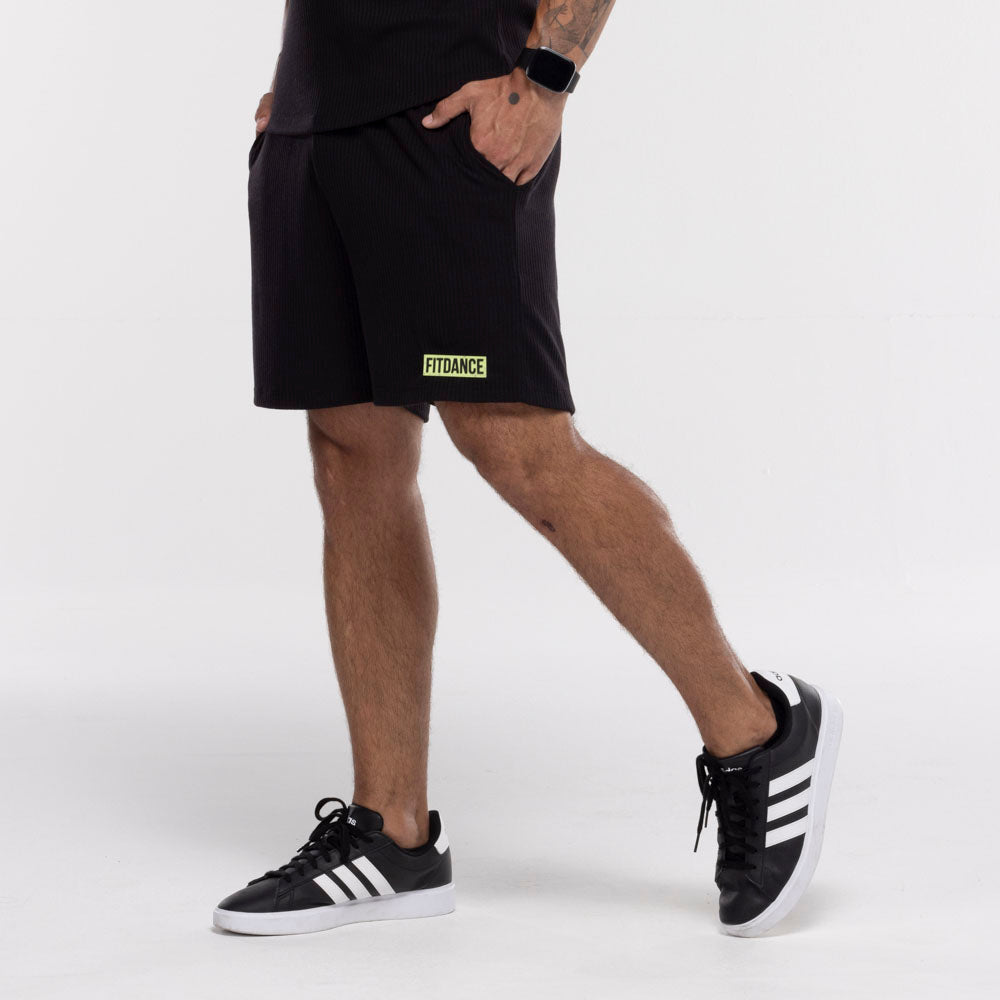 BERMUDA CANELADA FITDANCE PRETO