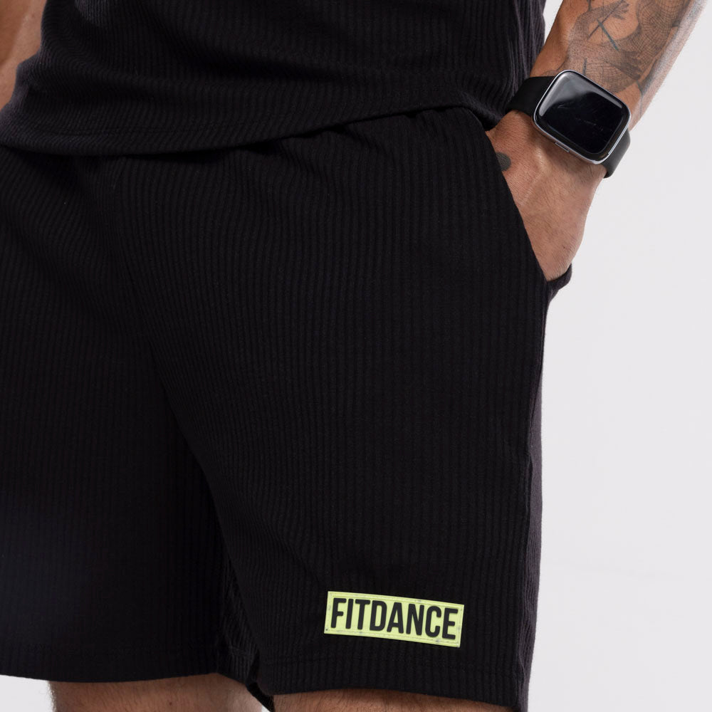 BERMUDA CANELADA FITDANCE PRETO