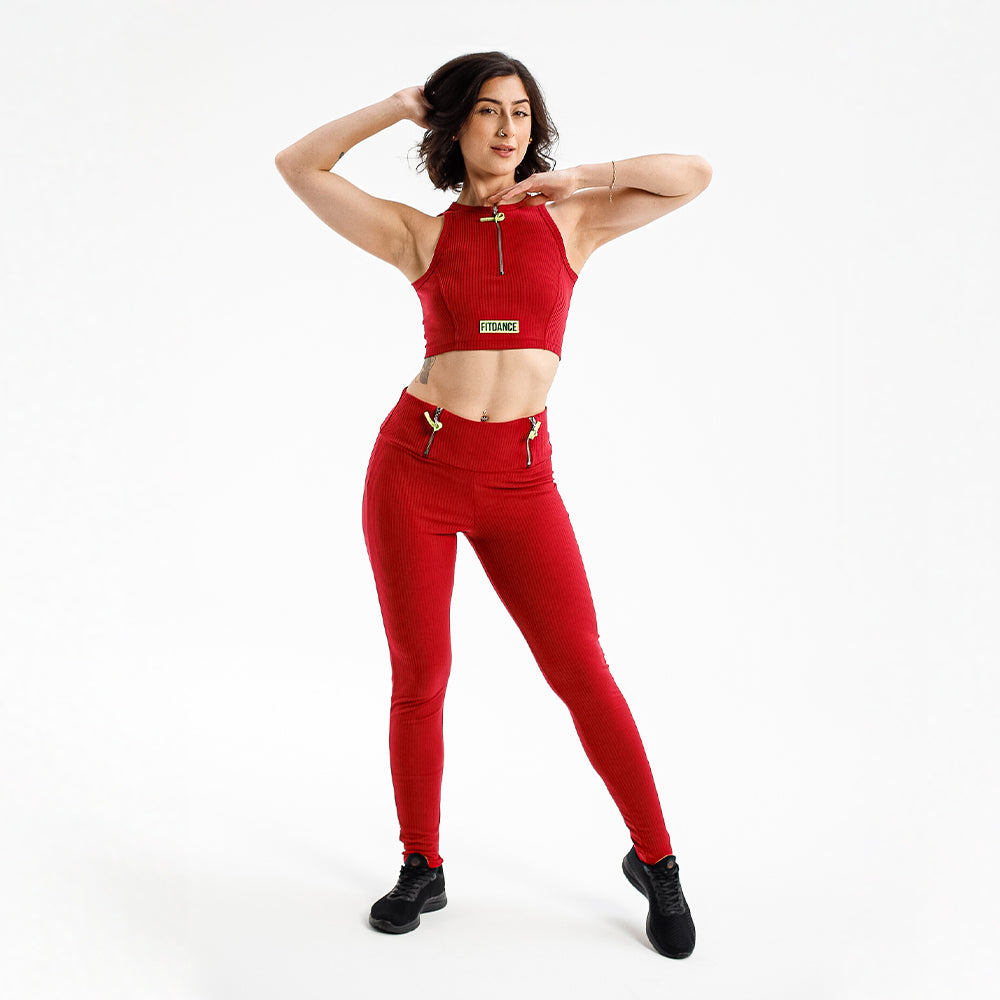 TOP CROPPED ZÍPER FITDANCE PL VINHO