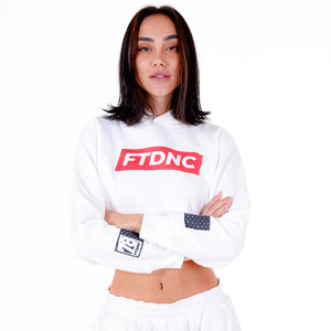 MOLETOM CROPPED CAPUZ FTDNC OFF-WHITE