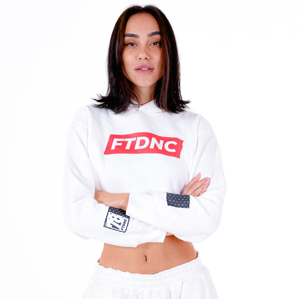 MOLETOM CROPPED CAPUZ FTDNC OFF-WHITE