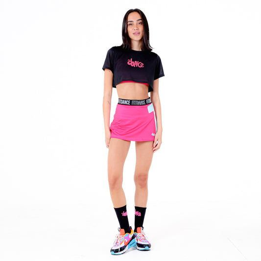 CROPPED POLI FITDANCE PRETO EST ROSA