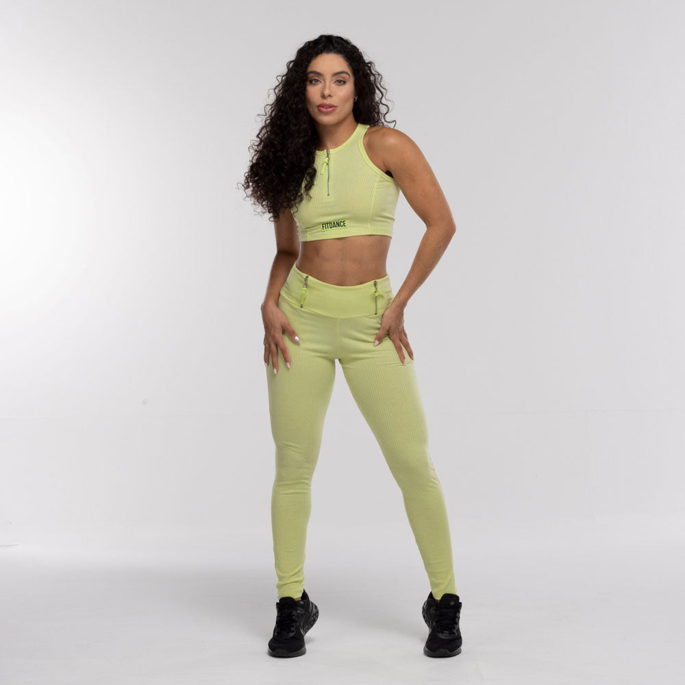 TOP CROPPED ZÍPER FITDANCE CITRUS