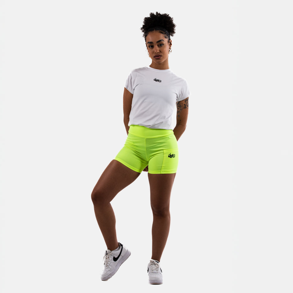 SHORTS FITDANCE COMPRESSION POCKET AMARELO NEON