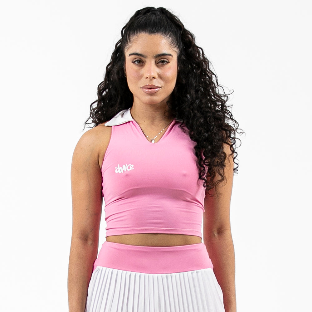 CROPPED POLO FITDANCE SPORT ROSA