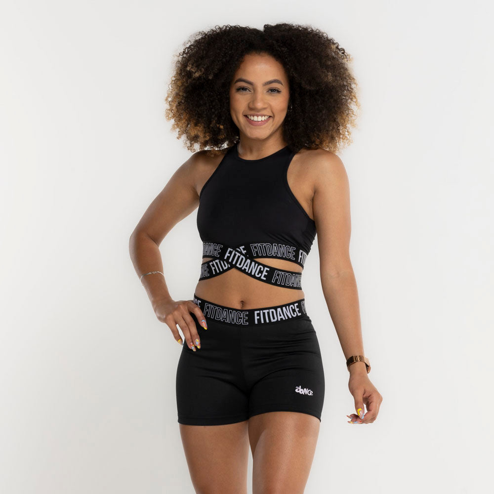 TOP ELASTICO CRUZADO FITDANCE PRETO