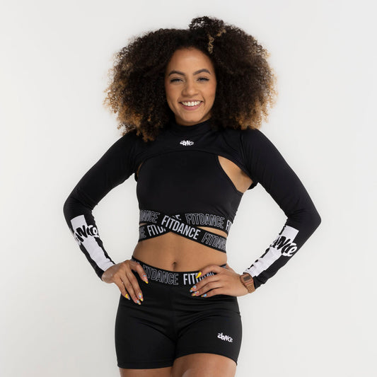 CASACO CROPPED GOLA FITDANCE PRETO