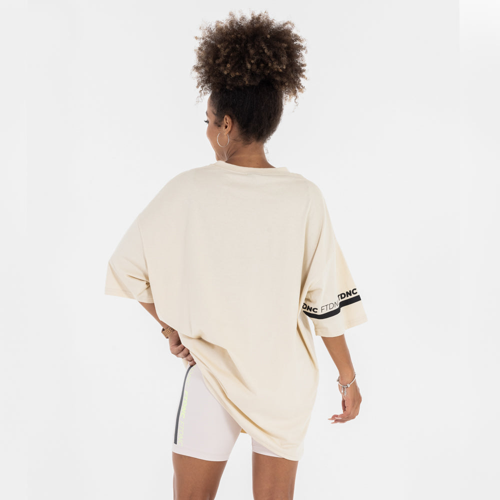 CAMISETA OVERSIZED LISTRA MANGA FTDNC AREIA