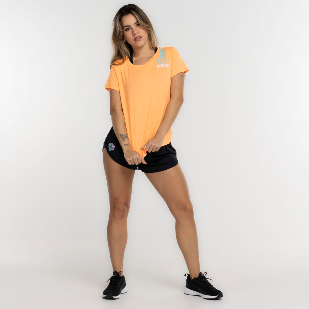 CAMISETA LISTRA FITDANCE INSTRUCTOR LARANJA