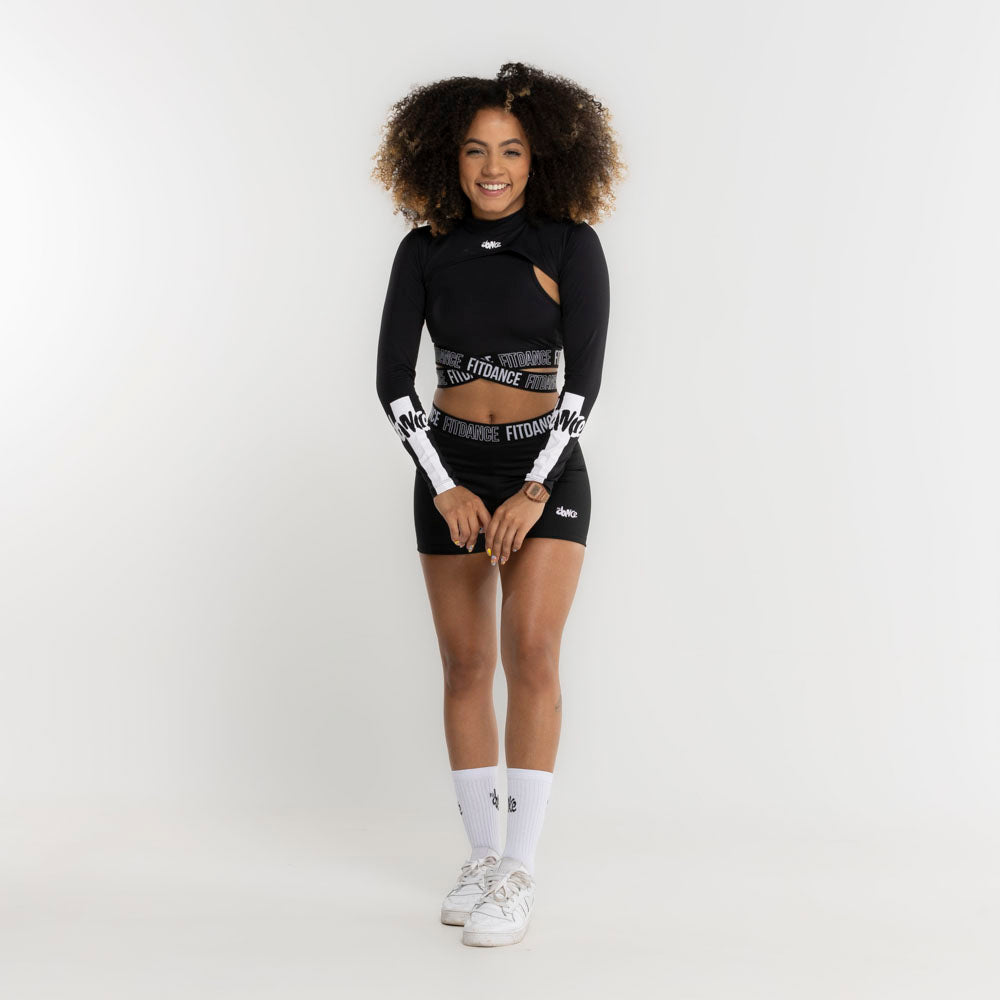 CASACO CROPPED GOLA FITDANCE PRETO