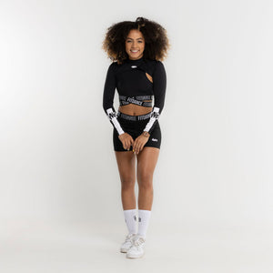 CASACO CROPPED GOLA FITDANCE PRETO